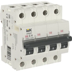 IEK ARMAT Автоматический выключатель M06N 4P C 4А - AR-M06N-4-C004 IEK ARMAT Автоматический выключатель M06N 4P C 4А - AR-M06N-4-C004