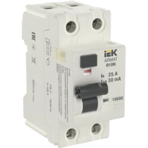 IEK ARMAT Выключатель дифференциального тока R10N 2P 25А 30мА тип A - AR-R10N-2-025A030 IEK ARMAT Выключатель дифференциального тока R10N 2P 25А 30мА тип A - AR-R10N-2-025A030