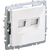 IEK BRITE Розетка компьютерная двойная кат.5E RJ45 РК10-2-БрБ белый
