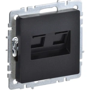 IEK BRITE Розетка компьютерная двойная RJ45 кат.5E РК10-2-БрЧ черный - BR-K20-1-K02 IEK BRITE Розетка компьютерная двойная RJ45 кат.5E РК10-2-БрЧ черный - BR-K20-1-K02