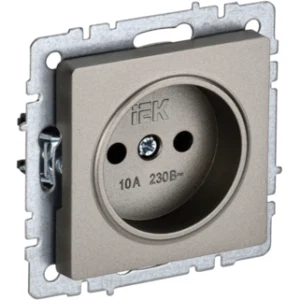 IEK BRITE Розетка 1-местная без заземления без защитных шторок 10А РС10-1-0-БрШ шампань - BR-R10-10-K37 IEK BRITE Розетка 1-местная без заземления без защитных шторок 10А РС10-1-0-БрШ шампань - BR-R10-10-K37