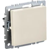 IEK BRITE Выключатель 1-клавишный проходной 10А ВС10-1-6-БрКр бежевый