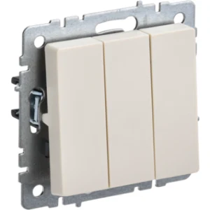 IEK BRITE Выключатель 3-клавишный 10А ВС10-3-0-БрКр бежевый - BR-V30-0-10-K10 IEK BRITE Выключатель 3-клавишный 10А ВС10-3-0-БрКр бежевый - BR-V30-0-10-K10