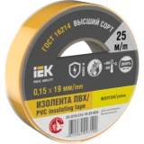 IEK Изолента 0,15х19мм желтая 25м