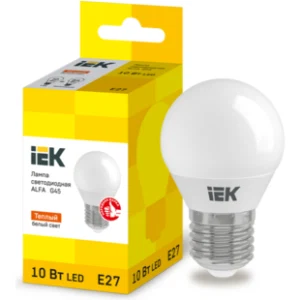 IEK Лампа светодиодная ALFA G45 шар 10Вт 230В 3000К E27 - LLA-G45-10-230-30-E27 IEK Лампа светодиодная ALFA G45 шар 10Вт 230В 3000К E27 - LLA-G45-10-230-30-E27