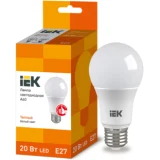 IEK Лампа светодиодная A60 шар 20Вт 230В 3000К E27