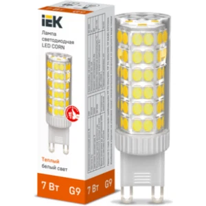 IEK Лампа светодиодная CORN капсула 7Вт 230В 3000К керамика G9 - LLE-CORN-7-230-30-G9 IEK Лампа светодиодная CORN капсула 7Вт 230В 3000К керамика G9 - LLE-CORN-7-230-30-G9