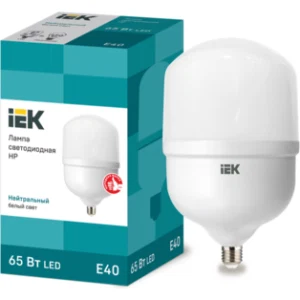 IEK Лампа светодиодная HP 65Вт 230В 4000К E40 - LLE-HP-65-230-40-E40 IEK Лампа светодиодная HP 65Вт 230В 4000К E40 - LLE-HP-65-230-40-E40