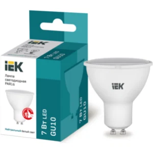 IEK Лампа светодиодная PAR16 софит 7Вт 230В 4000К GU10 - LLE-PAR16-7-230-40-GU10 IEK Лампа светодиодная PAR16 софит 7Вт 230В 4000К GU10 - LLE-PAR16-7-230-40-GU10