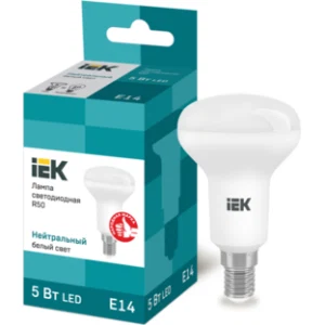 IEK Лампа светодиодная R50 рефлектор 5Вт 230В 4000К E14 - LLE-R50-5-230-40-E14 IEK Лампа светодиодная R50 рефлектор 5Вт 230В 4000К E14 - LLE-R50-5-230-40-E14