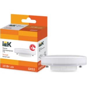 IEK Лампа светодиодная T75 таблетка 10Вт 230В 3000К GX53 - LLE-T80-10-230-30-GX53 IEK Лампа светодиодная T75 таблетка 10Вт 230В 3000К GX53 - LLE-T80-10-230-30-GX53