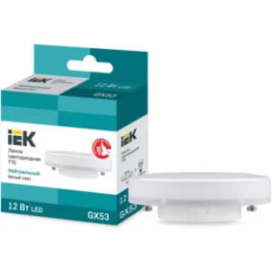 IEK Лампа светодиодная T75 таблетка 12Вт 230В 4000К GX53 - LLE-T80-12-230-40-GX53 IEK Лампа светодиодная T75 таблетка 12Вт 230В 4000К GX53 - LLE-T80-12-230-40-GX53