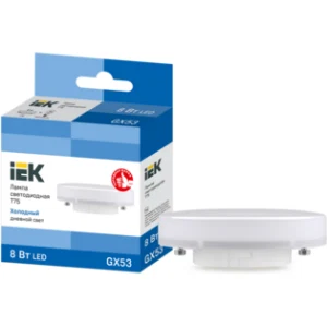IEK Лампа светодиодная T75 таблетка 8Вт 230В 6500К GX53 - LLE-T80-8-230-65-GX53 IEK Лампа светодиодная T75 таблетка 8Вт 230В 6500К GX53 - LLE-T80-8-230-65-GX53
