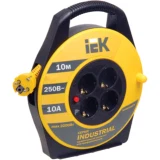 IEK Катушка УК10 с термозащитой 4 места 2P+PE/10м 3х1,0мм2 INDUSTRIAL